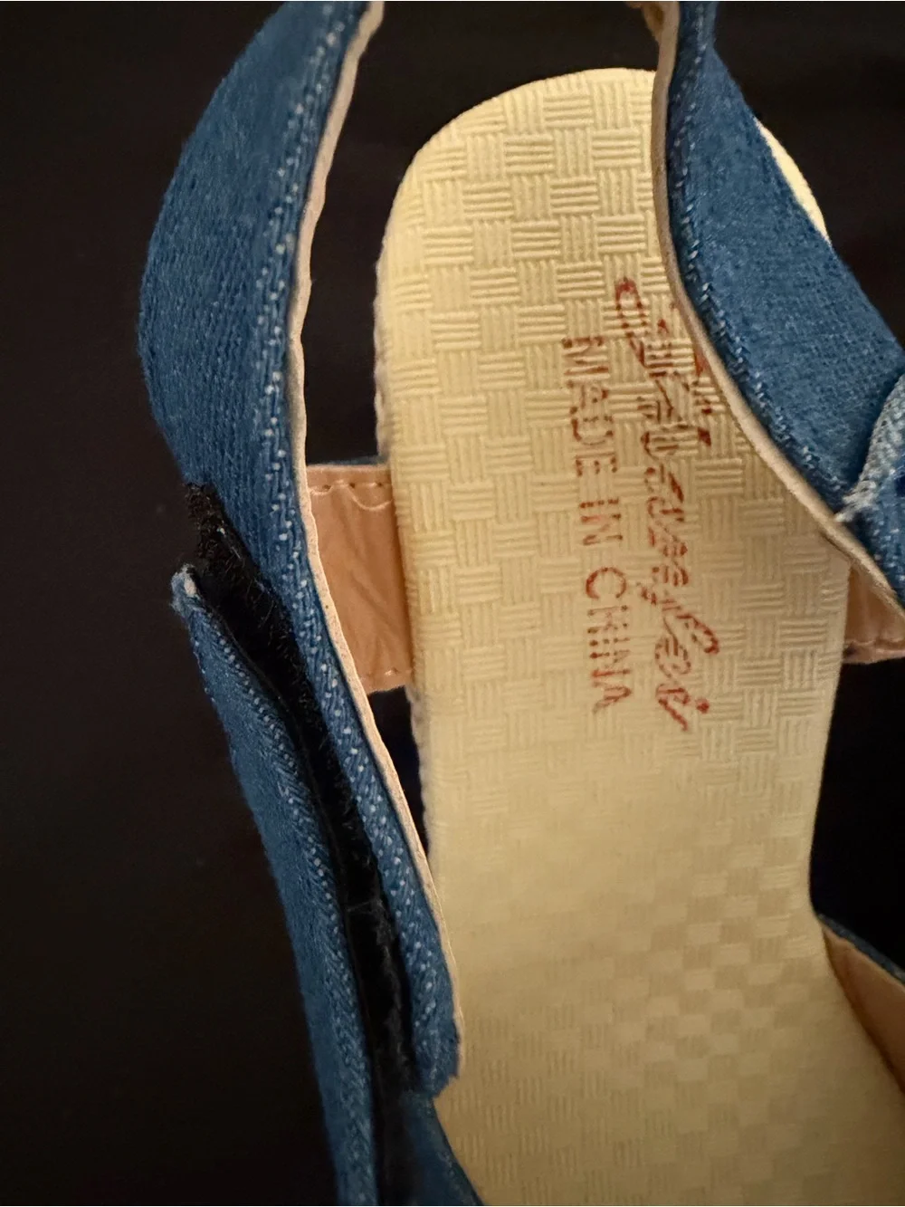 SHEIN Blue Denim Wedge Espadrille Sandals
